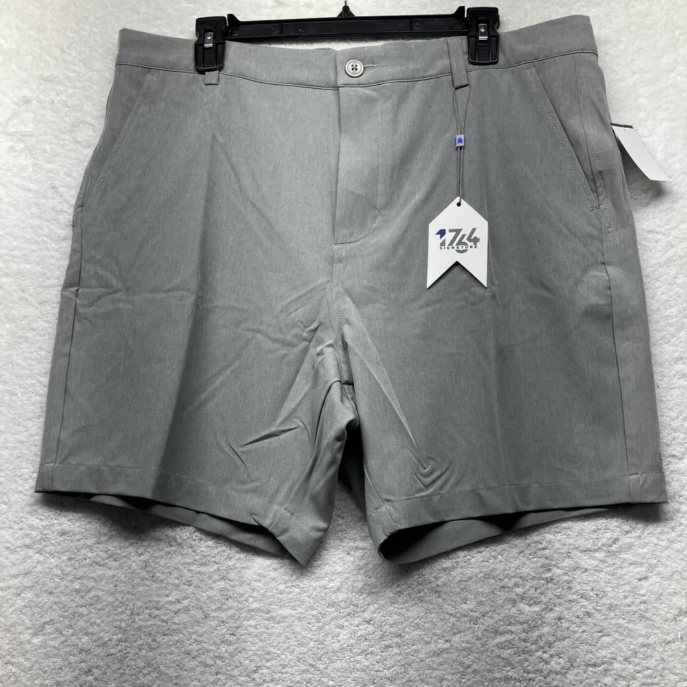 1764 Golf Mens Size 36 Gray Xander Chino Golf Shorts (U1)